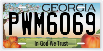 GA license plate PWM6069