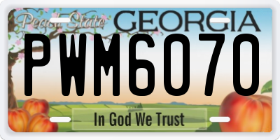 GA license plate PWM6070