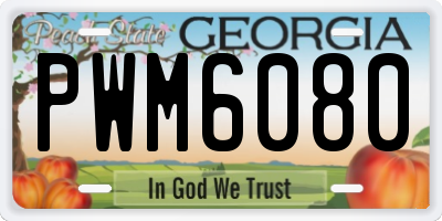 GA license plate PWM6080