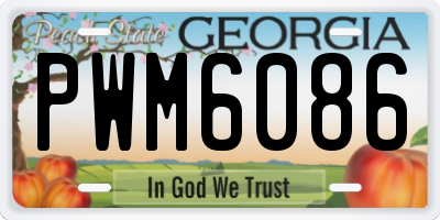 GA license plate PWM6086