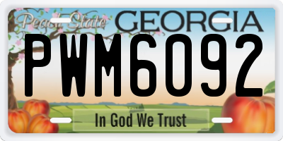 GA license plate PWM6092