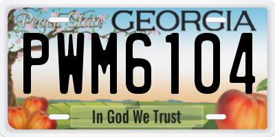 GA license plate PWM6104