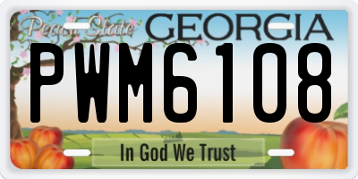 GA license plate PWM6108