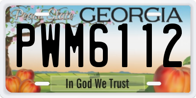 GA license plate PWM6112