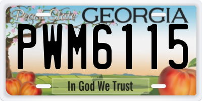 GA license plate PWM6115