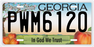 GA license plate PWM6120