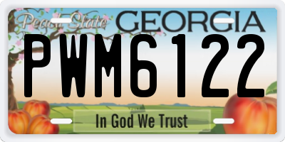 GA license plate PWM6122