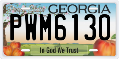 GA license plate PWM6130