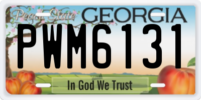 GA license plate PWM6131