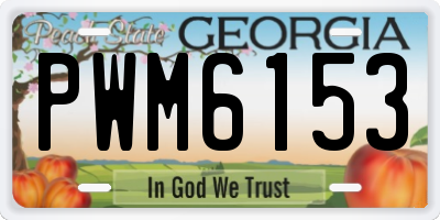 GA license plate PWM6153