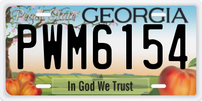 GA license plate PWM6154