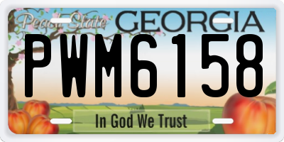 GA license plate PWM6158