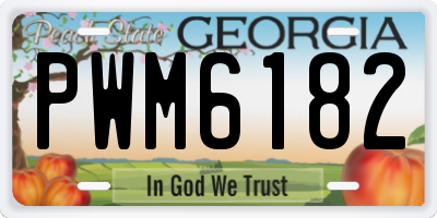 GA license plate PWM6182