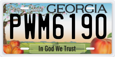 GA license plate PWM6190