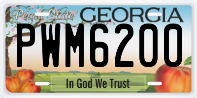 GA license plate PWM6200