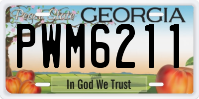 GA license plate PWM6211