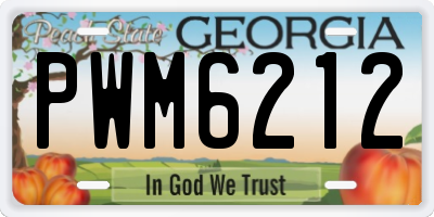 GA license plate PWM6212