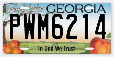 GA license plate PWM6214