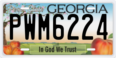 GA license plate PWM6224