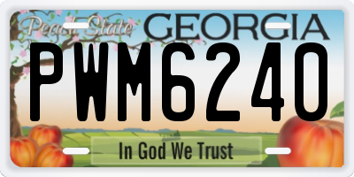 GA license plate PWM6240