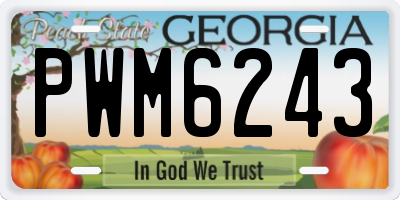 GA license plate PWM6243
