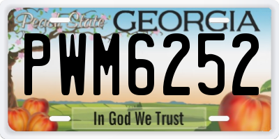 GA license plate PWM6252