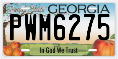GA license plate PWM6275