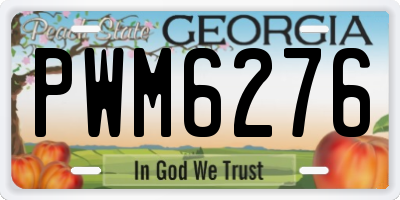 GA license plate PWM6276