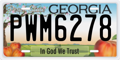GA license plate PWM6278