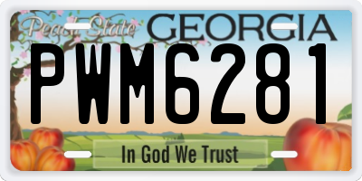GA license plate PWM6281