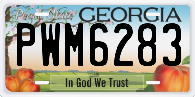 GA license plate PWM6283
