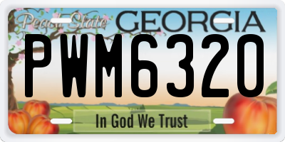 GA license plate PWM6320