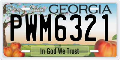 GA license plate PWM6321