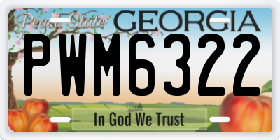 GA license plate PWM6322