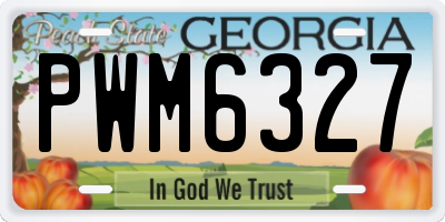GA license plate PWM6327