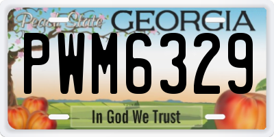GA license plate PWM6329