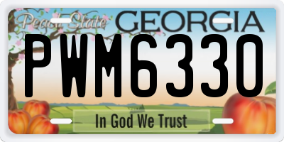 GA license plate PWM6330