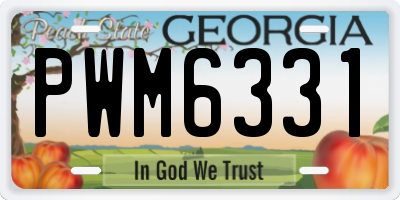 GA license plate PWM6331
