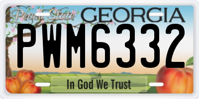 GA license plate PWM6332