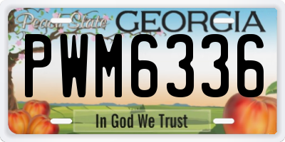 GA license plate PWM6336