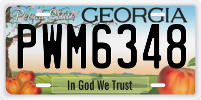 GA license plate PWM6348