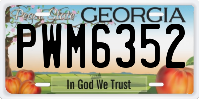 GA license plate PWM6352