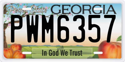 GA license plate PWM6357