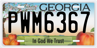 GA license plate PWM6367