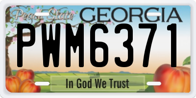 GA license plate PWM6371