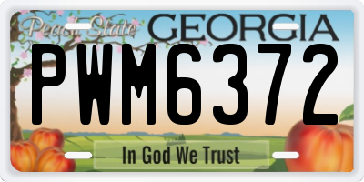 GA license plate PWM6372