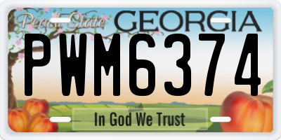 GA license plate PWM6374