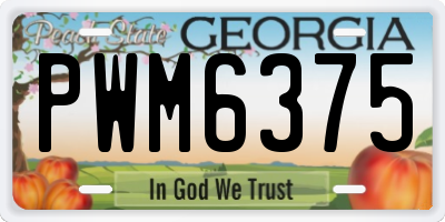 GA license plate PWM6375