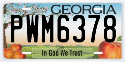 GA license plate PWM6378