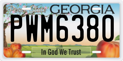 GA license plate PWM6380